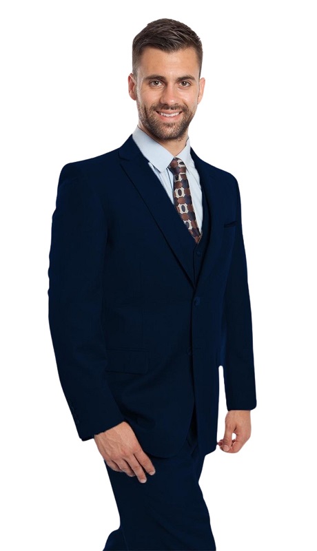 ZeGarie Mens Woolen Suit MW245-03-NAVY